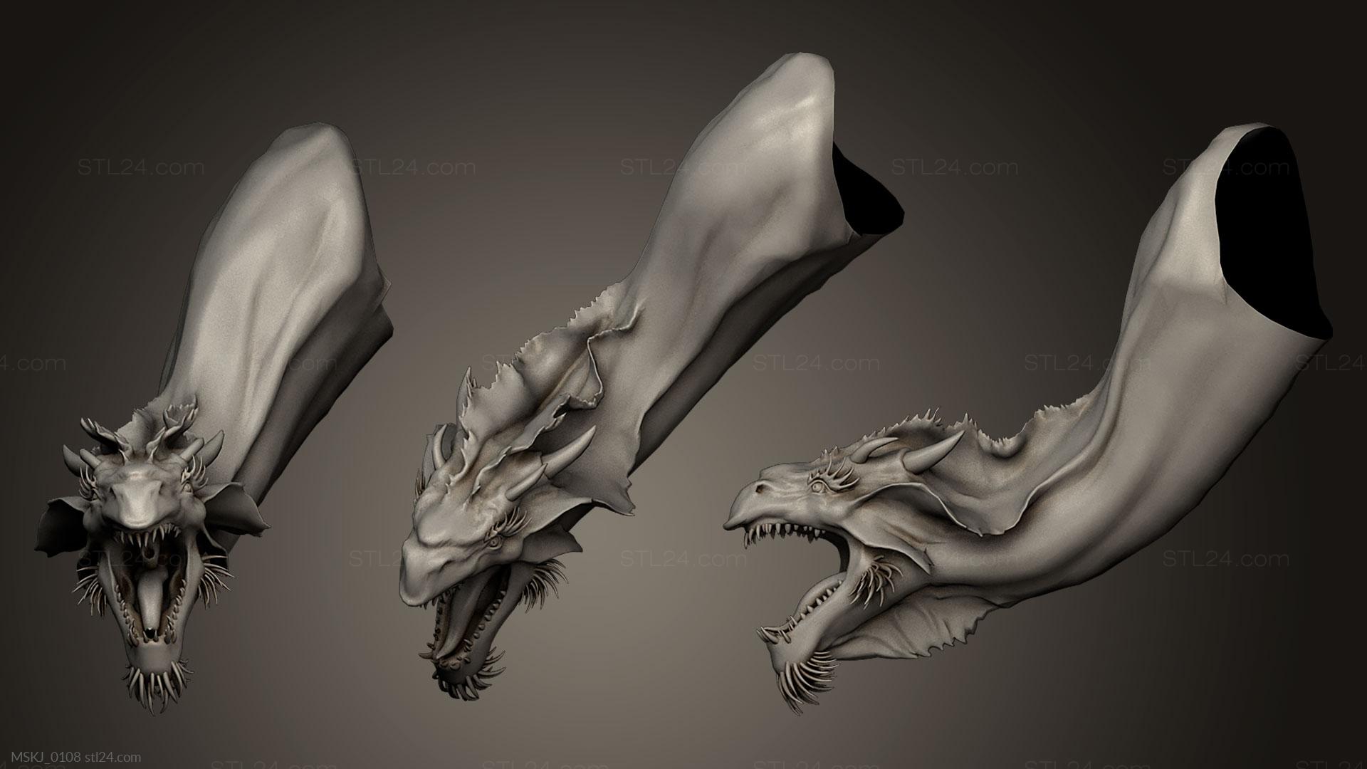 Маски и морды животных (Золотой Дракон 2, MSKJ_0108) 3D модель для ЧПУ станка